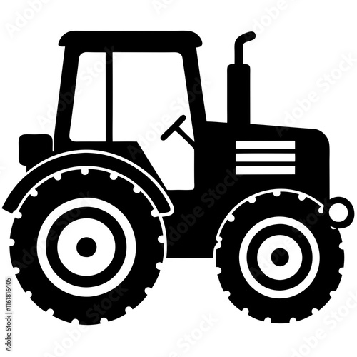 Tractor silhouette vector, tractor, farm, agriculture,