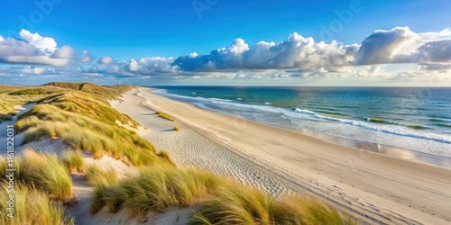 Sandy beach at Gammel Skagen Strand in Nordjutland, Denmark, Nordsee, Skagen, D?nemark, coastline, waves, ocean photo