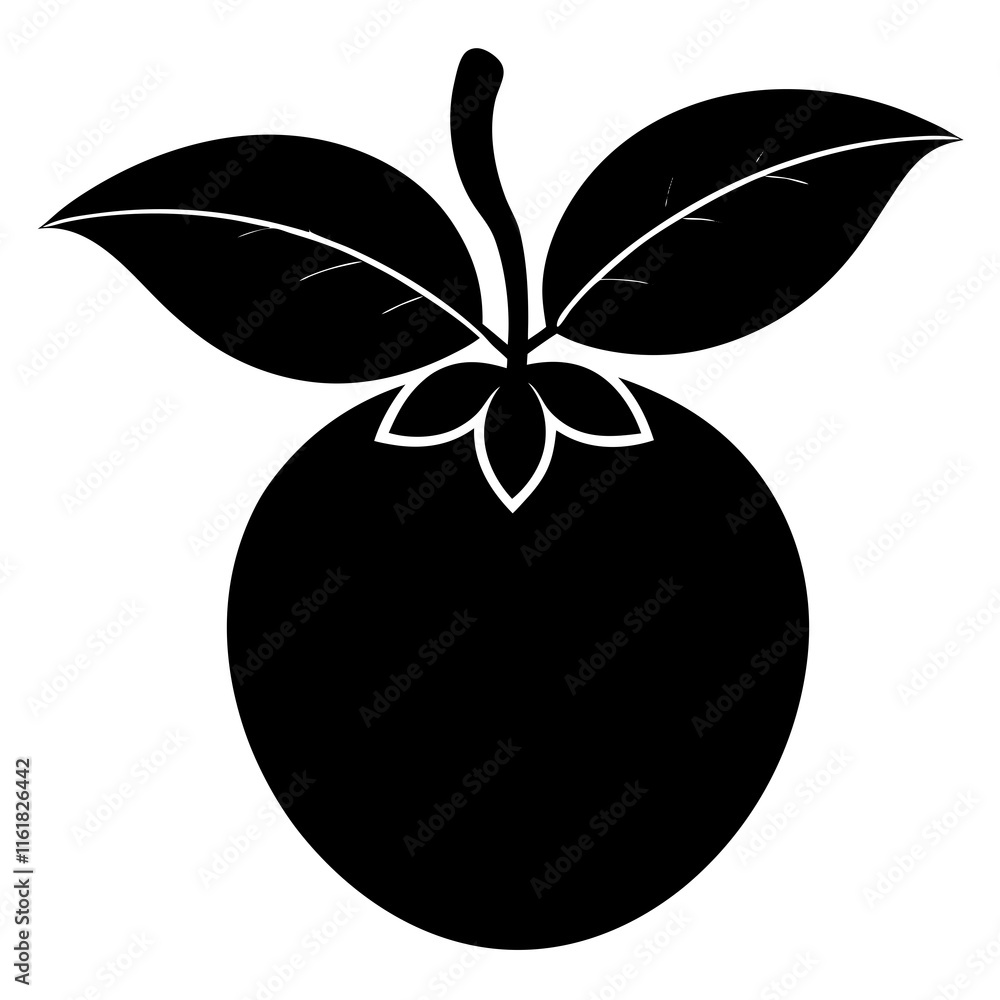 Creative loquat silhouette vector art Creative loquat silhouette vector art
