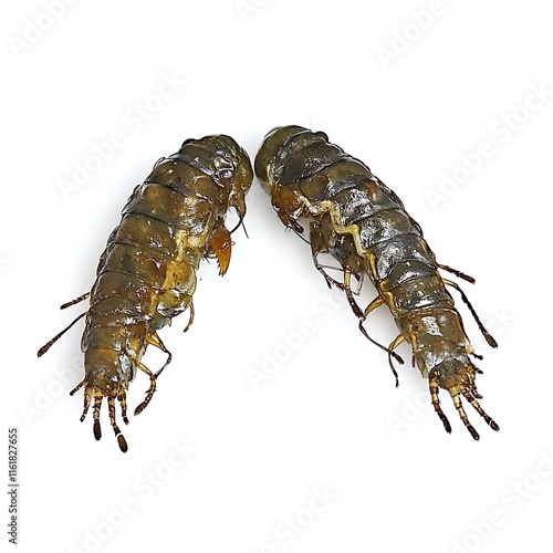 
Caddisflies, aquatic larvae isolated on white

 photo