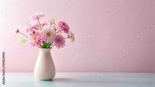 Wallpaper Mural A delicate pink flower arrangement in a minimalist vase with soft focus, pastel colors Torontodigital.ca