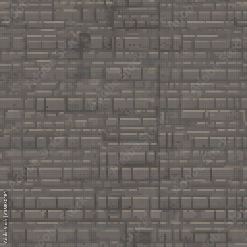 Obraz na płótnie Pixel art depicting a stylish gray brick wall with unique patterns. w salonie