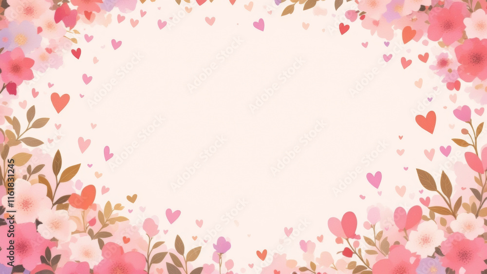 Illustration of a romantic flat lay love background with kawaii tones, pastel accents, and adorable touches. Illustration of a romantic flat lay love background with kawaii tones, pastel accents, and adorable touches.