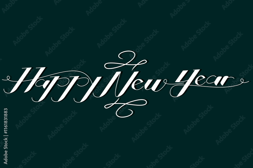 Obraz premium Happy New Year vector illustration. Suitable for greeting card, poster and banner.