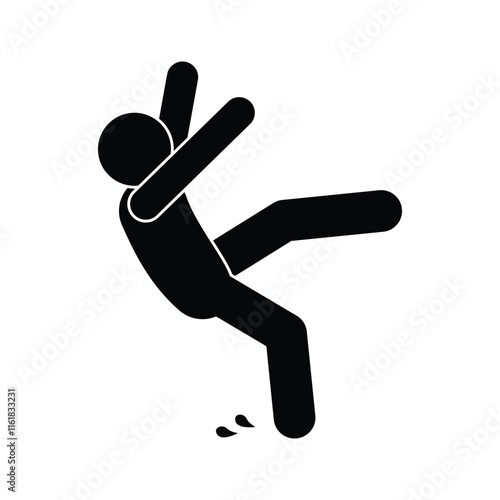 falling people, icon man slipped, on a transparent background
