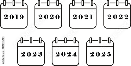 calendar vector 2019-2025