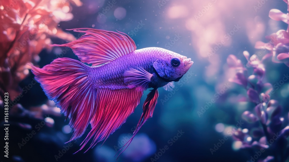 Vibrant Siamese Fighting Fish in Aquarium Vibrant Siamese Fighting Fish in Aquarium