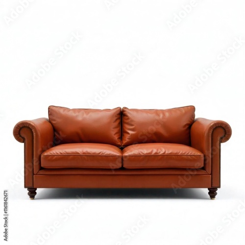 broen leather sofa on white background, isloted