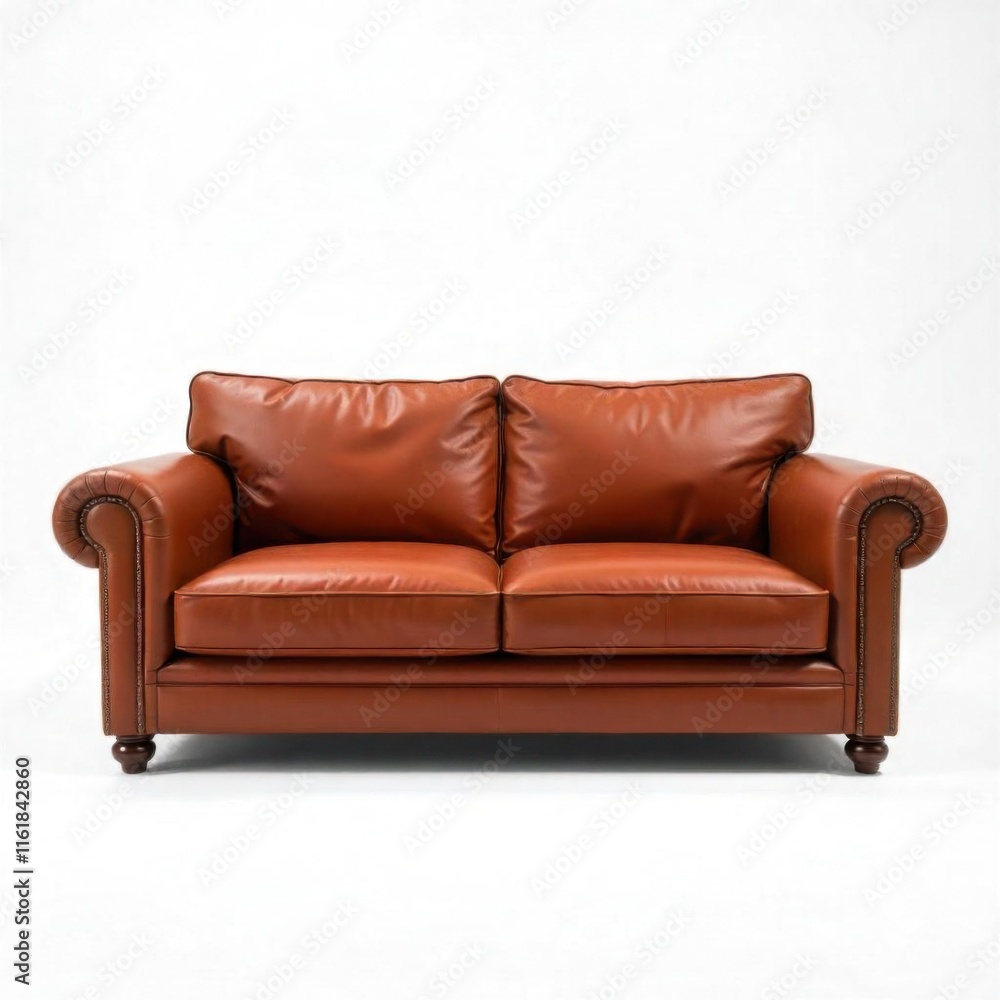 broen leather sofa on white background, isloted broen leather sofa on white background, isloted