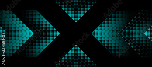 Arrow pattern abstract background design | Seamless pattern with geometric arrow line in dark cyan colour | Minimal decorative shape modern vector background