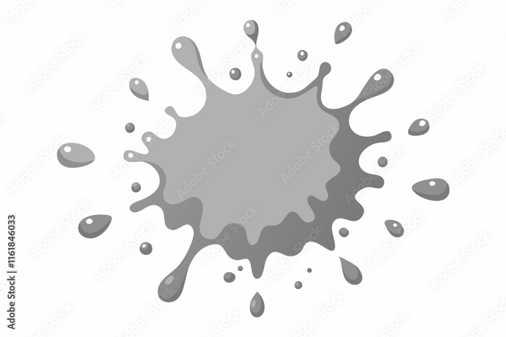 Fototapeta premium Pewter paint splatter on white background