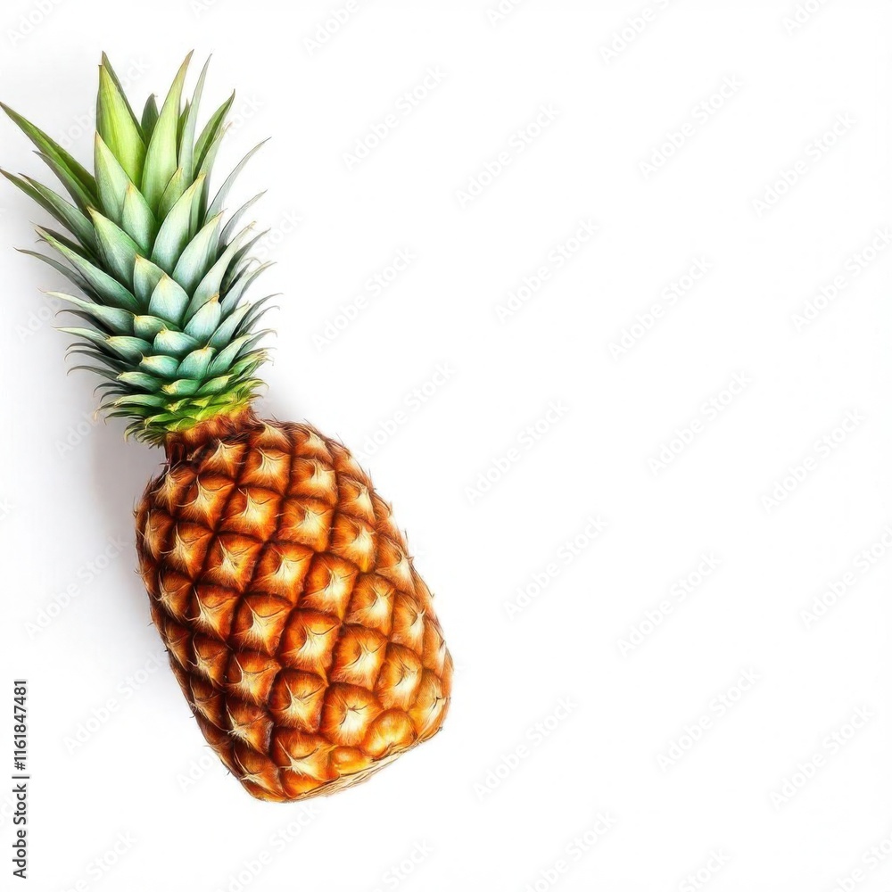 Full pineapple on an isolated white background Full pineapple on an isolated white background