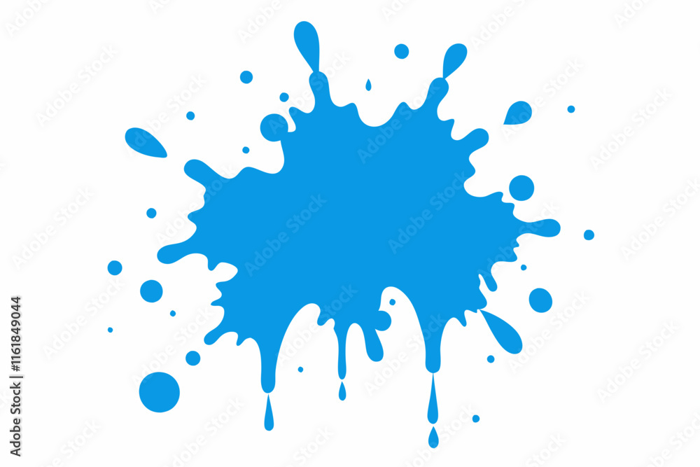 Fototapeta premium Azure paint splatter on white background