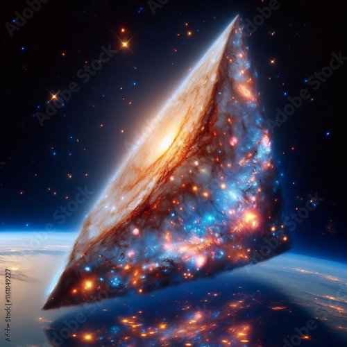 Wedge shaped Galaxy A galaxy shaped like a wedge with one end la