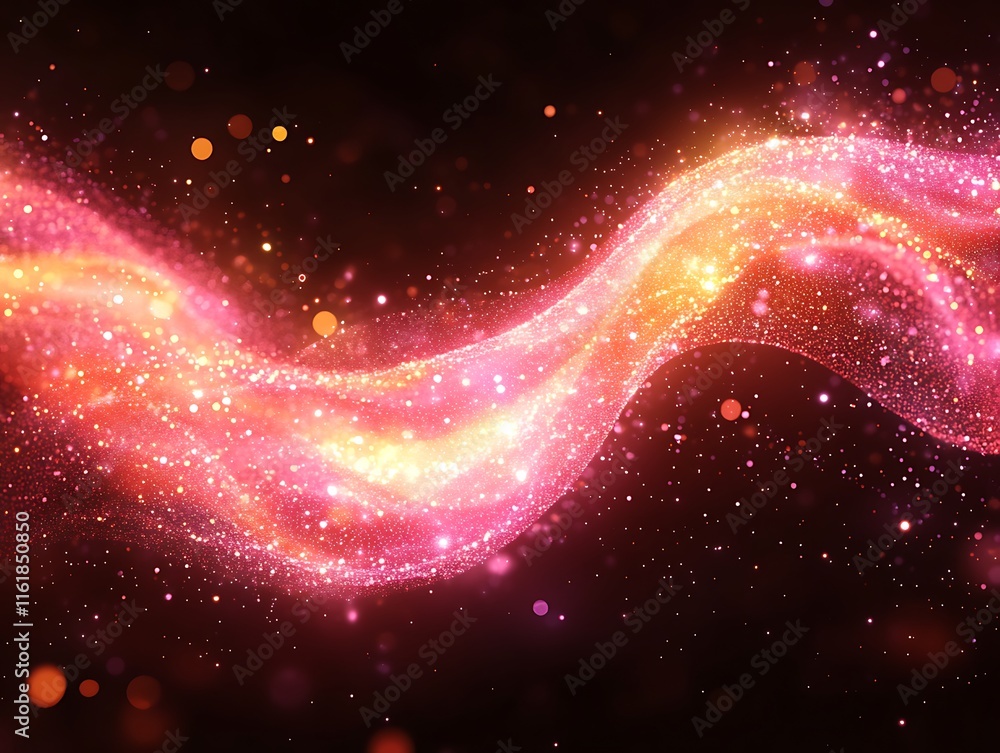 Fototapeta premium Sparkling Pink Gold Glitter Wave Abstract Design