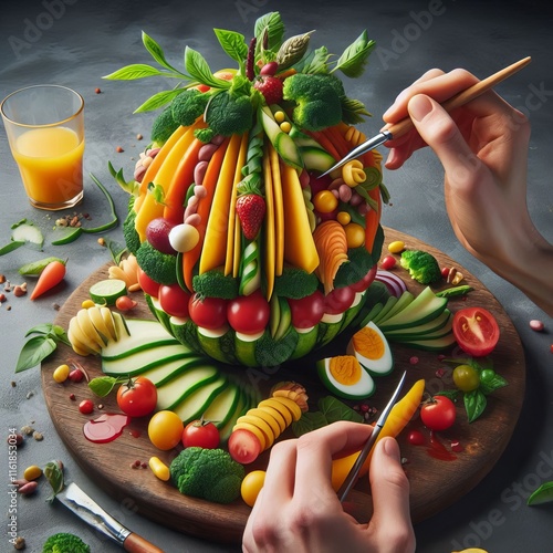 A food sculptor's edible art deconstructs ingredients rearrangin photo