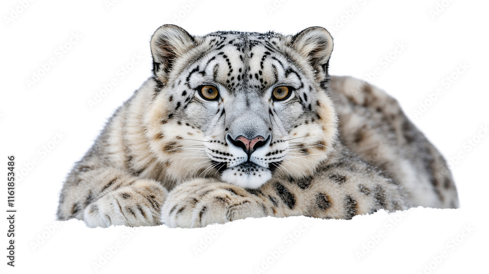 Obraz premium snow leopard isolated on white background
