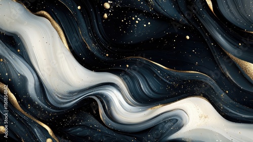 Abstract Gold and Blue Marble Stone Texture Background