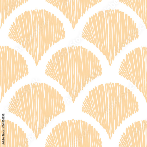 Seamless Fan Pattern with Stitched Texture