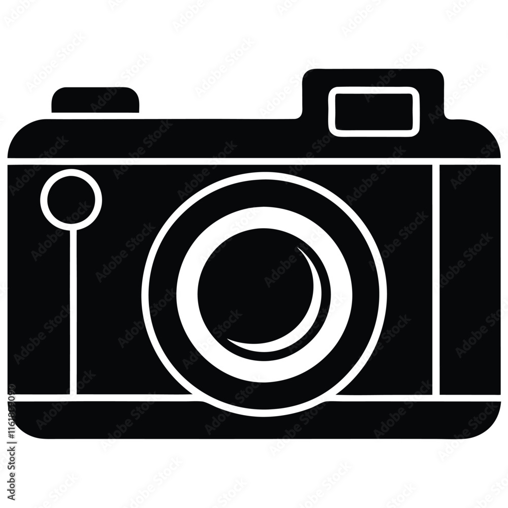 Digital camera silhouette vector icon Digital camera silhouette vector icon