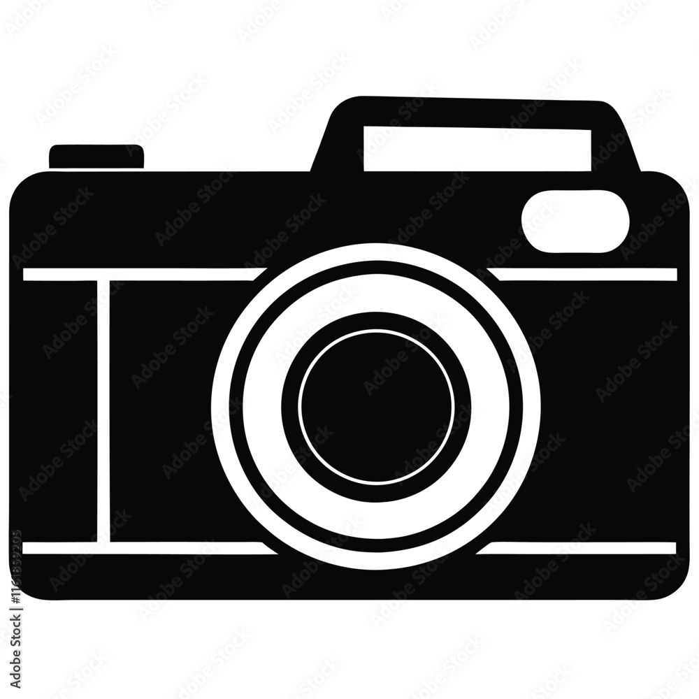 Digital camera silhouette vector icon Digital camera silhouette vector icon