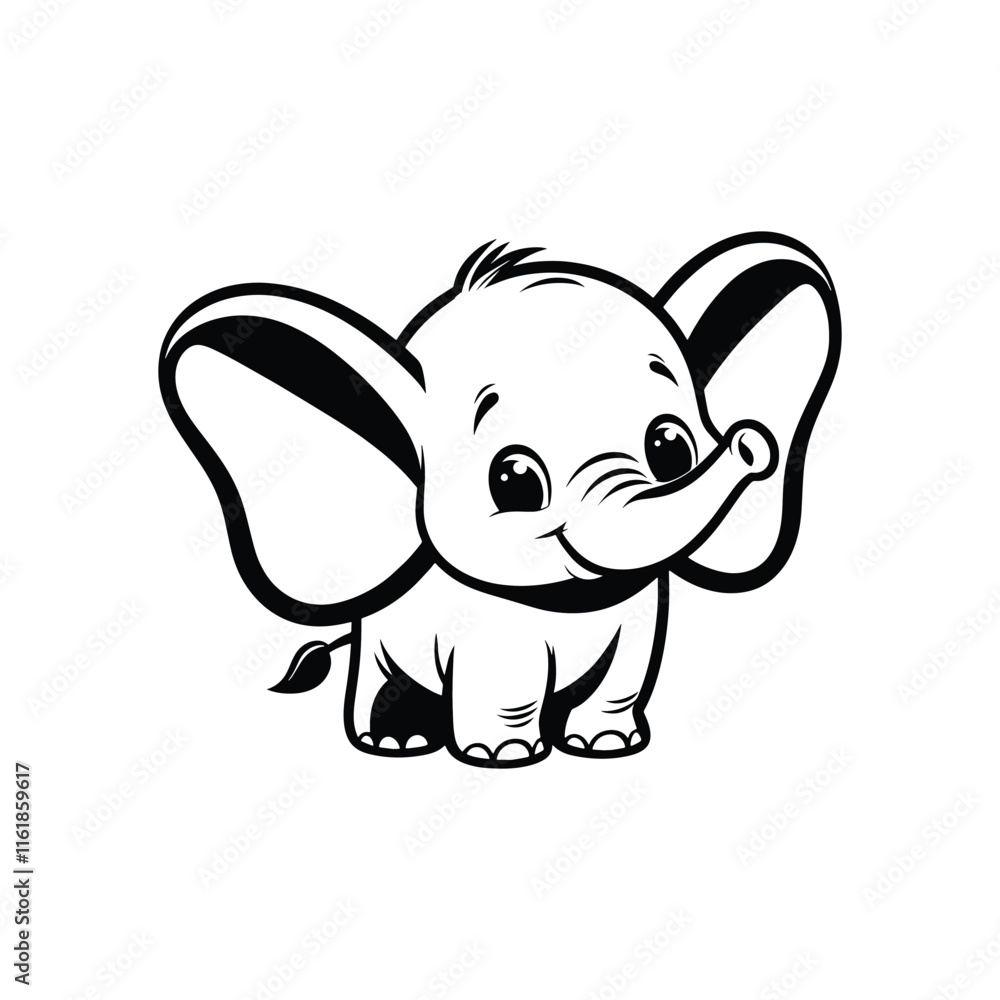 Obraz premium Dumbo Elephent Simple LOgo Design