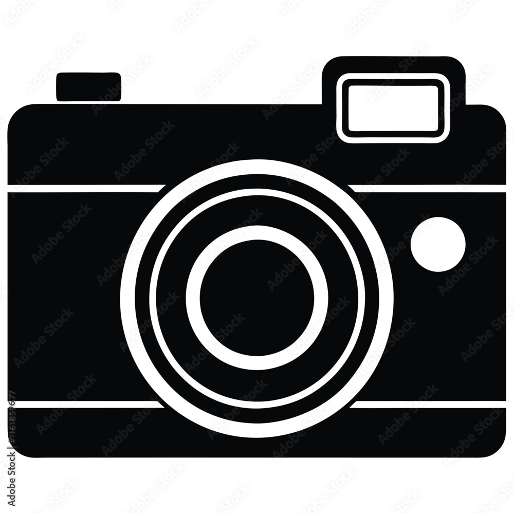 Digital camera silhouette vector icon Digital camera silhouette vector icon