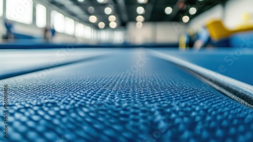 Wallpaper Mural Close-up of blue gymnastics tumbling mat in large gym. Torontodigital.ca