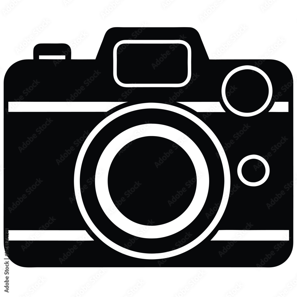 Digital camera silhouette vector icon Digital camera silhouette vector icon