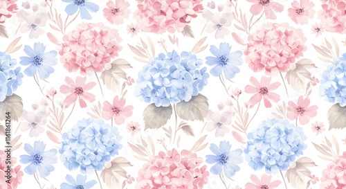 Sweet flower watercolor seamless pattern. soft pastel colors water color seamless pattern for beauty products or other.