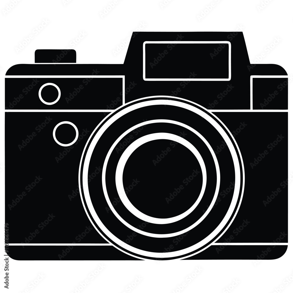 Digital camera silhouette vector icon Digital camera silhouette vector icon