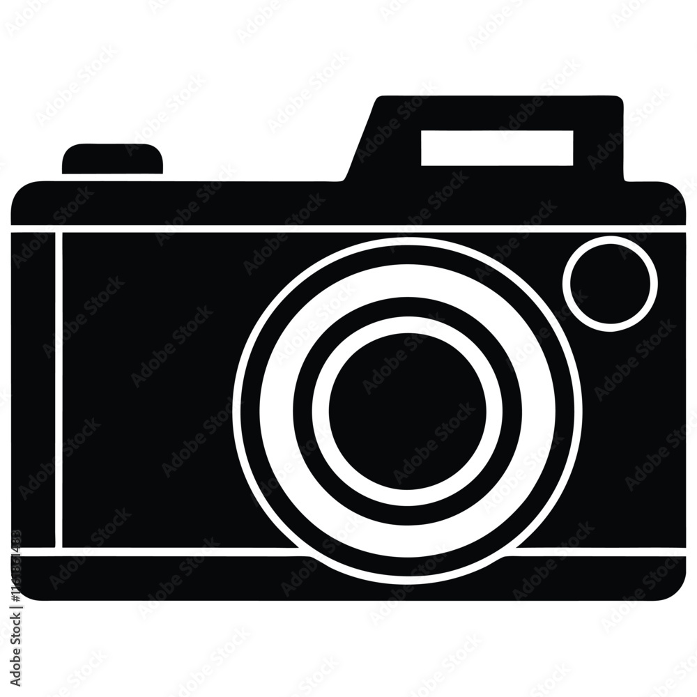 Digital camera silhouette vector icon Digital camera silhouette vector icon