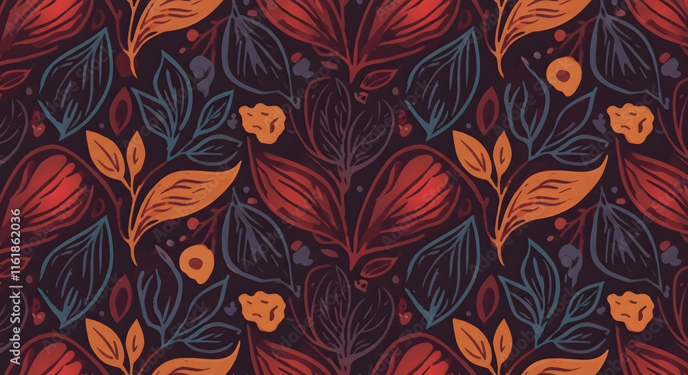 Seamless pattern with leaves. Abstract stylish background with stylized petals Seamless pattern with leaves. Abstract stylish background with stylized petals