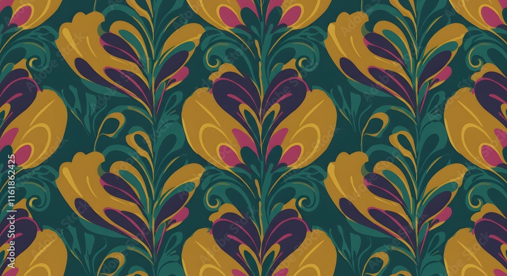 Seamless pattern with leaves. Abstract stylish background with stylized petals Seamless pattern with leaves. Abstract stylish background with stylized petals