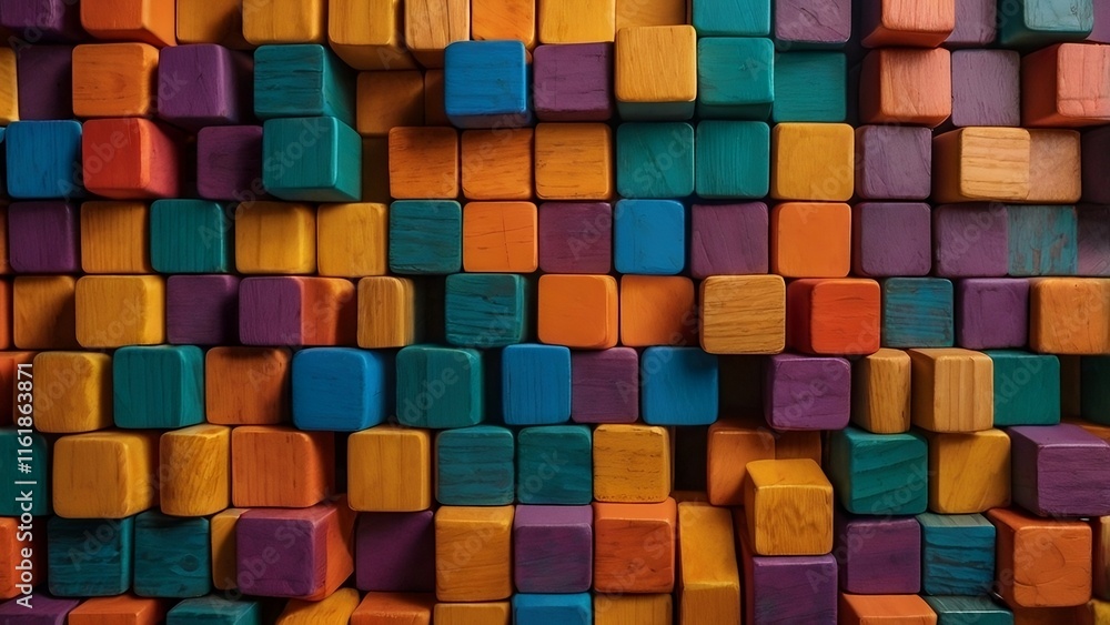 Colorful square pattern background. generative ai Colorful square pattern background. generative ai