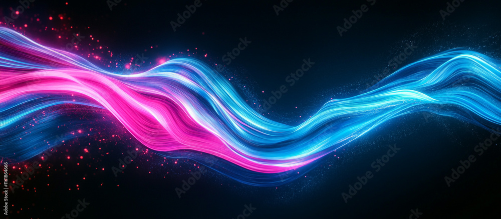 Dynamic cyan and magenta streaks glowing against a black backdrop Dynamic cyan and magenta streaks glowing against a black backdrop