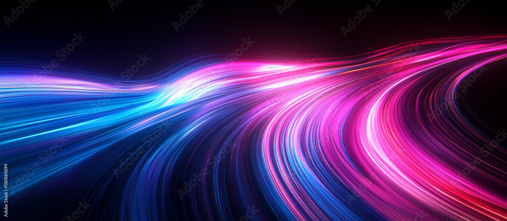 Dynamic cyan and magenta streaks glowing against a black backdrop Dynamic cyan and magenta streaks glowing against a black backdrop
