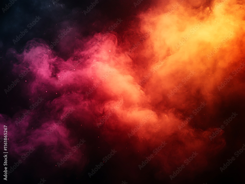 Fototapeta premium Abstract swirling red and orange smoke clouds