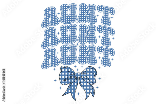 Blue Coquette Bow Aunt Chinoiserie T-shirt Design