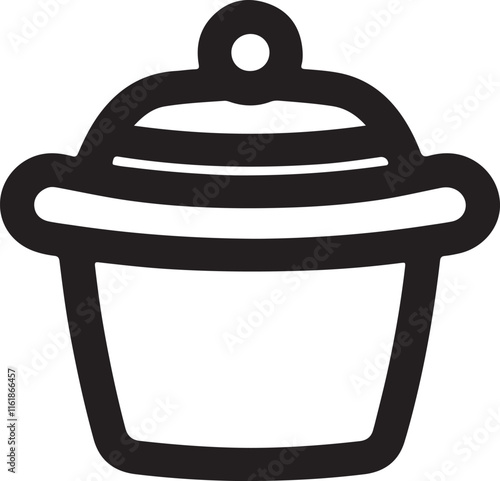 pot icon silhouette is a minimal-style vector art illustration on a white background.
