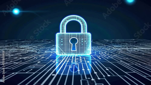 Wallpaper Mural Digital Lock Symbol of Cybersecurity and Data Protection in Technology, Ensuring Secure Encryption and Safety on Circuit Boards Torontodigital.ca