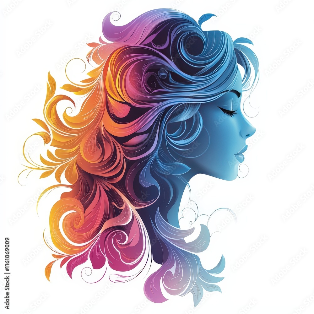 Design of female icon logo illustration isolated on white background Design of female icon logo illustration isolated on white background