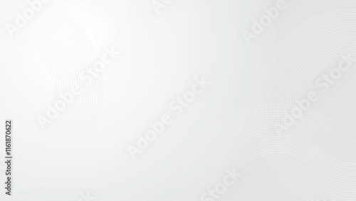 Abstract white background with dynamic circle lines. Futuristic technology concept. Abstract white glowing geometric lines