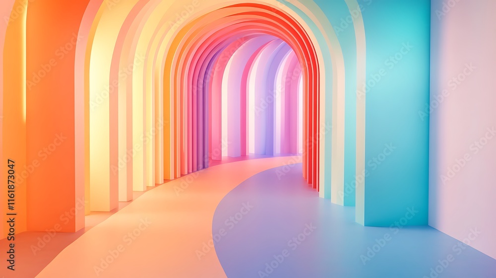 Colorful Archway Pathway Abstract Design Colorful Archway Pathway Abstract Design