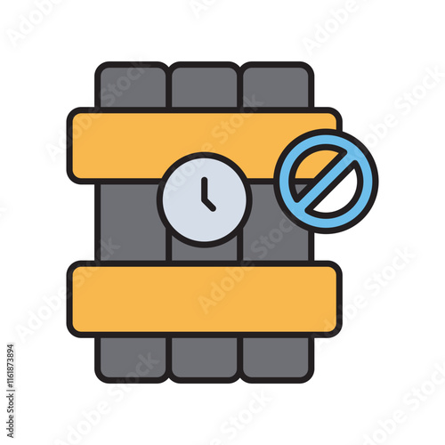 anti terrorism day color line icon with white background vector stock illustration