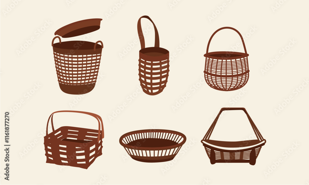 Collection of Traditional Woven Baskets in Various Shapes and Elegant Designs
Collection of Traditional Woven Baskets in Various Shapes and Elegant Designs