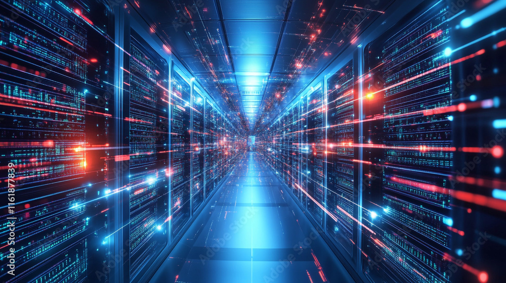 a close up of a blue and red light in a dark room explosion of data fragments, Digital Tunnel - A Journey Through Technology a close up of a blue and red light in a dark room explosion of data fragments, Digital Tunnel - A Journey Through Technology