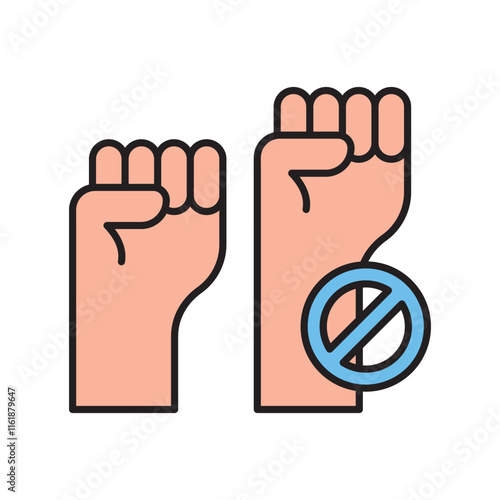 anti terrorism day color line icon with white background vector stock illustration