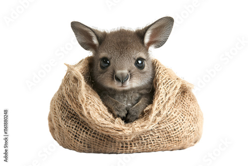 kangaroo in front of white background photo