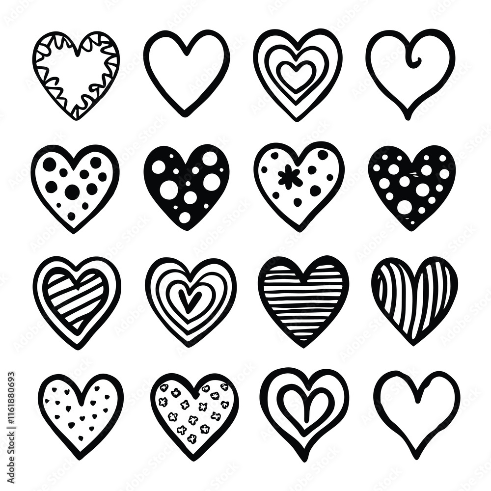Collection of illustrated heart icons
Collection of illustrated heart icons